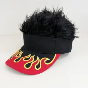 Red and Black Flames - Black Wig / adjustable