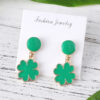 oly-62ff68915fc3a9c1107aac2b3f1f8322 Wholesale St. Patrick's Day Irish Green Clover Pendant Oil Drop Earrings Fashion