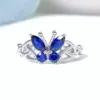 Wholesale Butterfly Claw Setting Ring For Women In Brass With 18K Real Gold Water Plating And Zircon Inlay