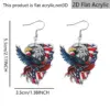 Wholesale Retro Multicolor Animal Print Acrylic Drop Earrings For Women With 304 Stainless Steel Ear Pins