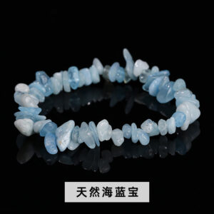 Natural Aquamarine Gravel Bracelet / 5-8mm