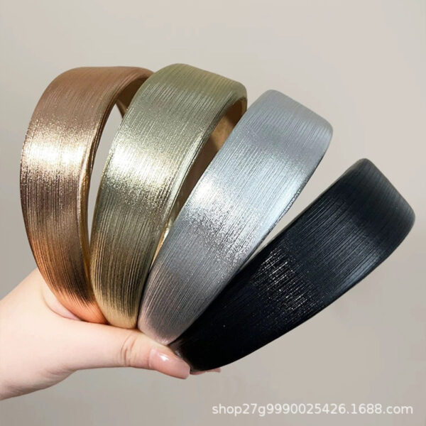 oly-631fdf2eae825932c01e499a2148dfc9 Wholesale metal color widened thickened high Skull top headband hair accessories simple fashion solid color headband