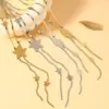 Wholesale Bohemian Style Long Tassel Necklace Stainless Steel Fashion Blade Chain Non-Fading Titanium Jewelry Accessories 18K Gold Plated Y-Shaped