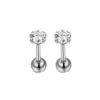 Wholesale Simple Style Geometric Stainless Steel Inlay Zircon Ear Studs 1 Piece