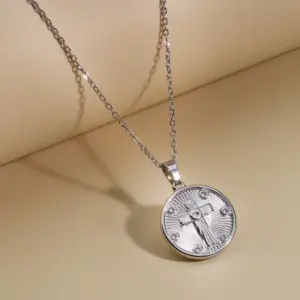 Silver / Embossed Cross