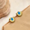 Wholesale PVD Coated Real Gold Plated 18K Gold Heart Shape 304 Stainless Steel Marine Style Simple Style Classic Style Waterproof Non Tarnish Ear Studs