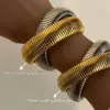 Wholesale Basic Simple Style Solid Color 304 Stainless Steel 18K Gold Plated Bangle In Bulk