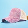 Wholesale Breathable Baseball Cap Korean Style Rhinestone Hat Summer Sunshade and Sun Protection Hat