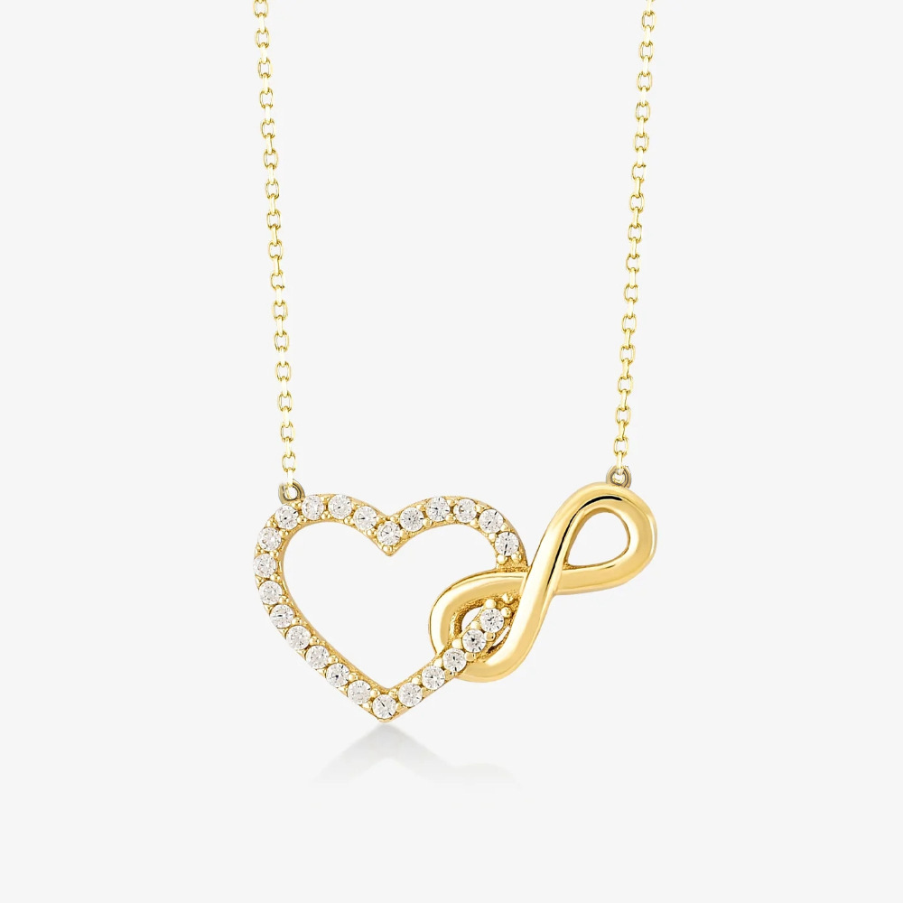 Wholesale European and American 8-character love pendant foreign trade unlimited love eight-character necklace women's heart-shaped clavicle chain sim
