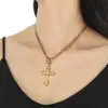 Wholesale Gothic Style Vintage Double Layered Stainless Steel Cross Bone Necklace Lobster Clasp Pendant Necklace For Women All Seasons