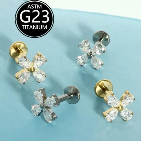 oly-639553202e2ea135179fde9979778d9a Wholesale G23 Titanium Alloy Piercing Jewelry Flower Inlaid Zircon Lip Stud Lip Ring Nose Stud Helix Stud Ear Cartilage Stud In Stock