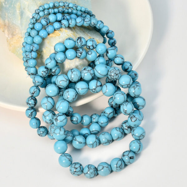 Wholesale Bohemian classic retro style single circle blue turquoise bracelet beads turquoise bracelet hand jewelry