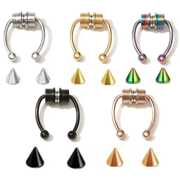 Wholesale Exaggerated U Shape Titanium Steel Earrings Nose Pin