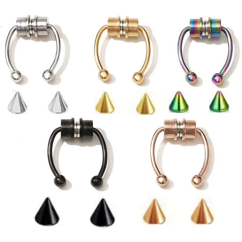 Wholesale Exaggerated U Shape Titanium Steel Earrings Nose Pin