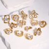 Wholesale Gold-plated diamond titanium steel open ring, non-fading stainless steel ring/bracelet