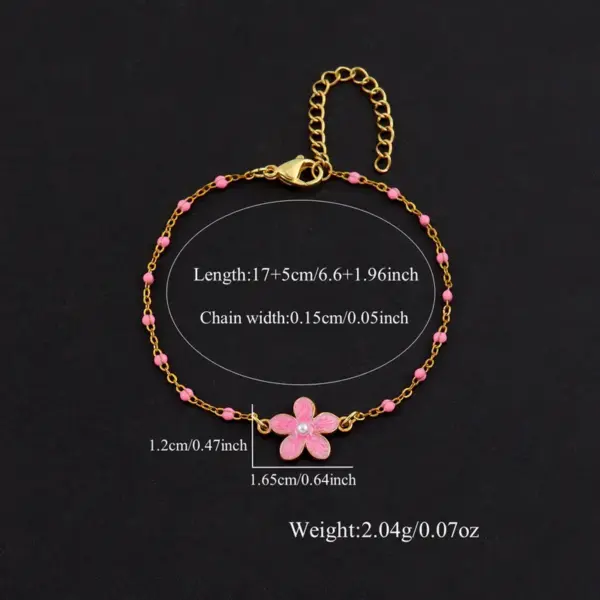 Wholesale PVD Coated Real Gold Plated Flower 201 Stainless Steel 304 Stainless Steel Elegant Simple Style Classic Style Waterproof Non Tarnish 201 Stainless Steel Lobster Trigger Clasp Closure Bracelets