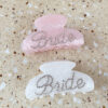 Wholesale French Elegant Rhinestone Letters Acrylic Hair Catcher Large High-end Back Head Grabber Valentine's Day Hairpin Hair Accessory