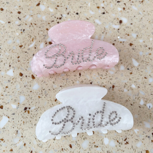 Wholesale French Elegant Rhinestone Letters Acrylic Hair Catcher Large High-end Back Head Grabber Valentine's Day Hairpin Hair Accessory