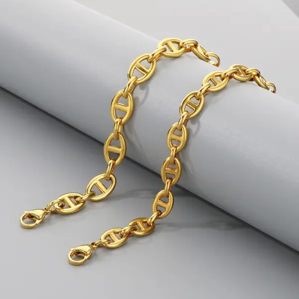 Wholesale Ion Plating (IP) 18K Gold Plated Geometric 304 Stainless Steel Simple Style Commute Waterproof Non Tarnish 304 Stainless Steel Bracelets