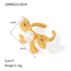 Wholesale Jewelry Elegant Classic Style Butterfly Bow Knot 304 Stainless Steel Artificial Pearls PVD Coated Plating Open Rings
