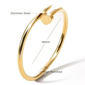 Love head nail bracelet / Vacuum real gold electroplating in full-body stainless steel furnace