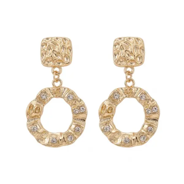 Wholesale Gold Rhombus Drop Earrings For Women In Zinc Alloy
