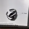 Wholesale Stainless Steel Snake Skin Style Ring Black Bat Lip Design Halloween New Arrival Non-Fading Couple Unisex Adjustable Open Ring
