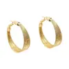 Wholesale Multi-layer Plain Hoop Earrings With Twisted Edges Gold Geometric Rubber Inlaid Unisex Copper Earrings