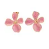 Wholesale Women’s Enamel Flowers Earrings In 304 Stainless Steel Stud Earrings