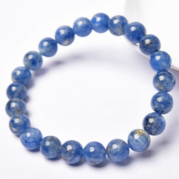 oly-642e7ee4970327e3b8eef1ea8ba8c9ea Wholesale Jewelry Natural Brazil Kyanite Single Circle Bracelet Blue Velvet Crystal Round Bead Bracelet Factory Direct Supply