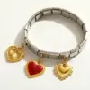 Wholesale Versatile 18K Gold Plated Stainless Steel Zircon Heart Butterfly Knot Pendant Bracelet Trendy Matching Jewelry Gift For Him And Her