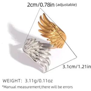 Gold and silver color / adjustable / 1 Piece Open Ring