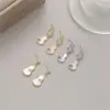 Wholesale Gourd Stud Earrings For Women Featuring Electroplated Copper With Mother-of-Pearl Shell Inlay And 925 Sterling Silver Posts