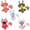 Wholesale In stock girls' swimsuit Korean style fashionable striped one-piece swimsuit 2 medium and big children 1-8 years old cute cartoon swimsuit
