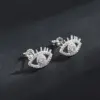 Wholesale Fashionable Full Diamond Devil's Eye Earrings Style Resin Post Studs Geometric And Star Patterns For Women