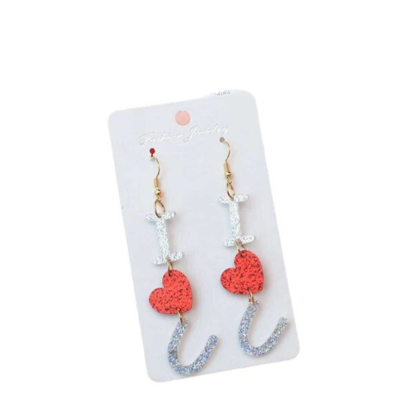 Wholesale Valentine's DayJewelry  Glitter Letter LOVE Love Earrings Acrylic LOVE