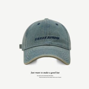 Wholesale Top Quality! Korean Style Washed Denim Peaked Cap Spring Embroidered Letters Sun Protection Casual Baseball Cap Women's Old Style