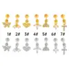 Wholesale Unisex Rotatable Cross Stud Earrings In 316L Stainless Steel With 18K Real Gold PVD Coating And Zircon Inlay