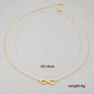 Wholesale Ferroalloy Infinity Vacuum Plating Real Gold Plated Vintage Style Handmade Simple Style Waterproof Non Tarnish Hollow Out Cable Chain Gold Necklace