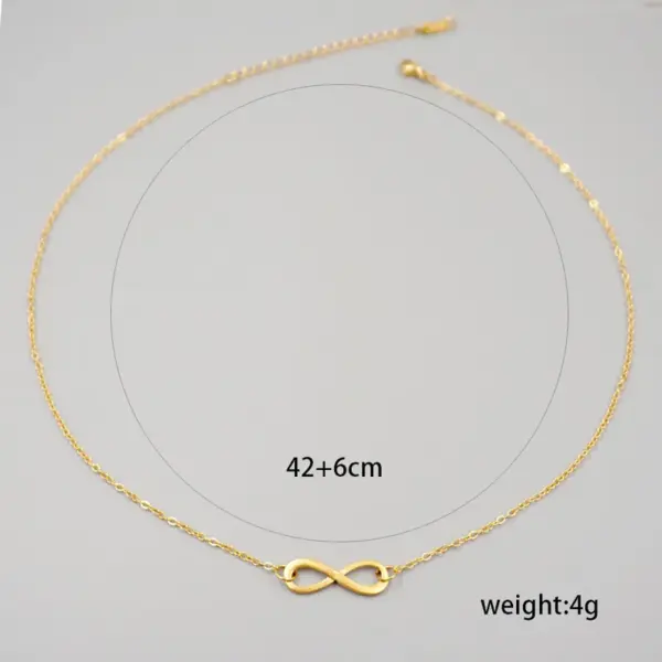 Wholesale Ferroalloy Infinity Vacuum Plating Real Gold Plated Vintage Style Handmade Simple Style Waterproof Non Tarnish Hollow Out Cable Chain Gold Necklace