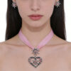 Wholesale Electroplated alloy heart-shaped diamond necklace, beer festival edelweiss pendant jewelry