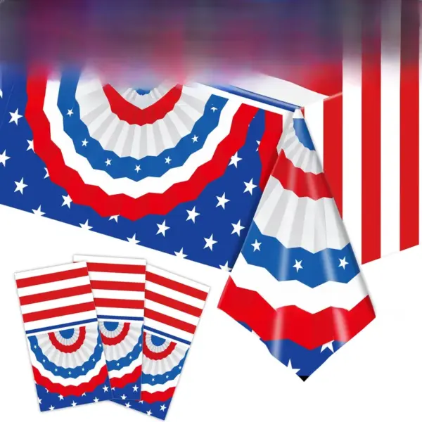 Wholesale Flag American Independence Day Disposable Tablecloth Party Decoration Props Tablecloth Plastic Material Celebration Supplies