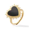 Wholesale Simple Style Heart Shape Copper Enamel Open Rings