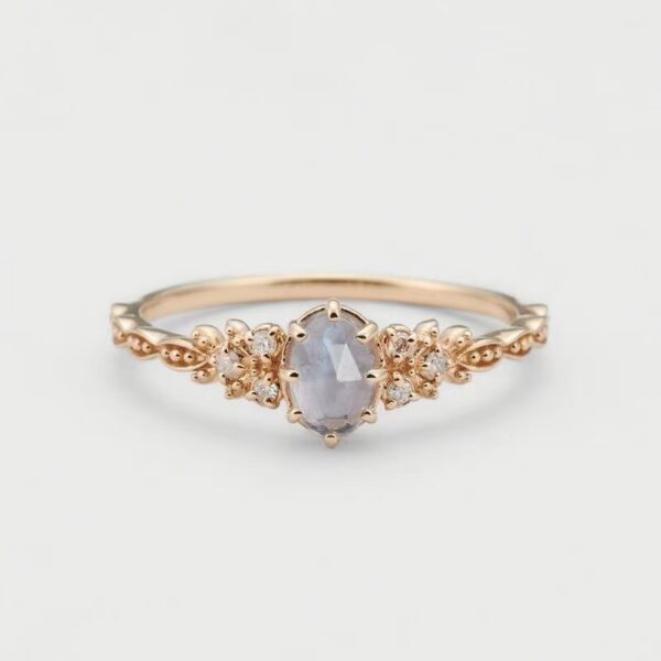 oly-64c28d308af5916f1450b58e534a8cc6 Wholesale Japanese Style Set with Natural Cordierite Lafite Hollow Ring Female Happy Olive Leaf Purple Diamond Zircon Ring