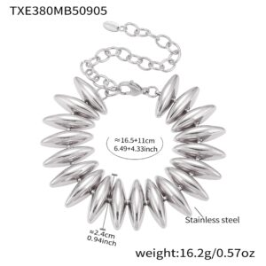 Txe380-steel color bracelet 16+11cm