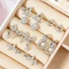Wholesale 1 Pair Romantic Sweet Streetwear Geometric Inlay Copper Zircon 18K Gold Plated K Gold Plated Silver Plated Copper Earrings
