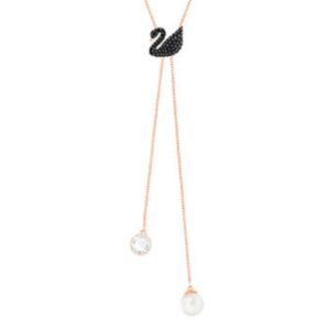 Tassel black swan necklace