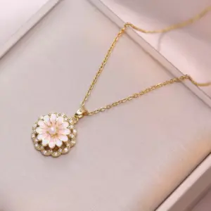 X0394 Pink Rotating Necklace