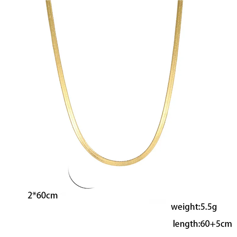Wholesale Ion Plating (IP) 18K Gold Plated Chain Necklace 304 Stainless Steel IG Style Original Design Basic Waterproof Non Tarnish 304 Stainless Steel Lobster Trigger Clasp Closure Layered Necklaces Sweater Chain Long Necklace - Gold, 2mm Wide, 60 5cm Long