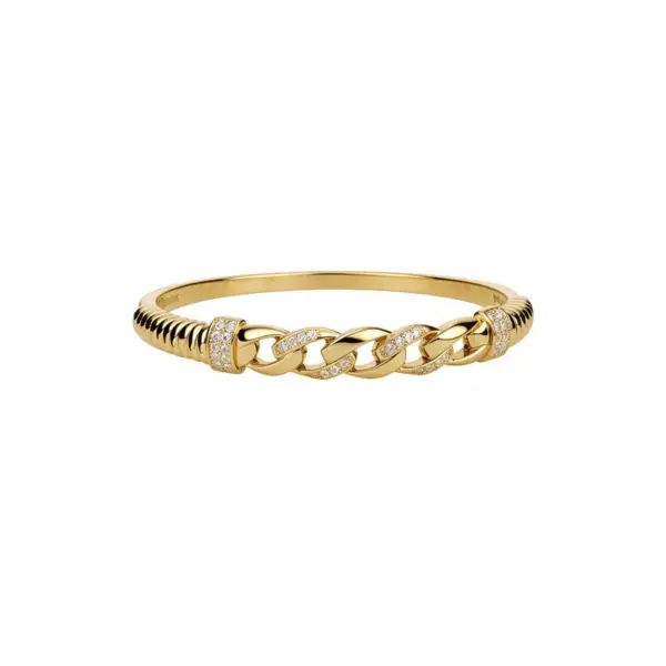 Wholesale Round Copper Bangle For Women With Real Gold Plated Finish And Zircon Inlay